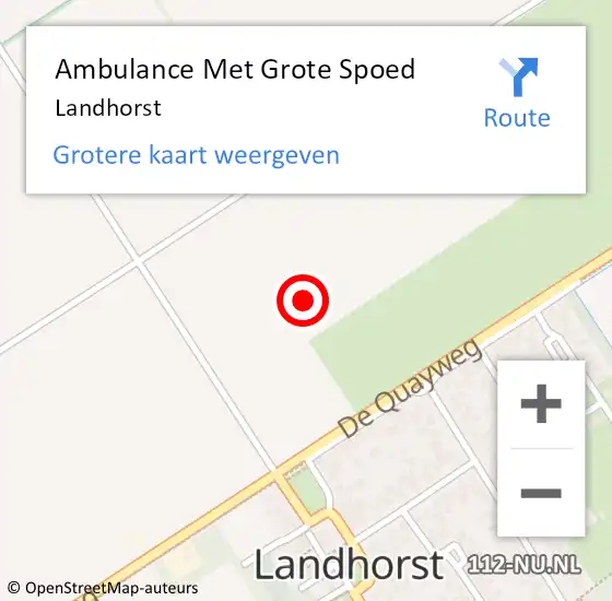 Locatie op kaart van de 112 melding: Ambulance Met Grote Spoed Naar Landhorst op 30 augustus 2021 12:48