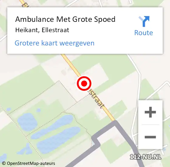Locatie op kaart van de 112 melding: Ambulance Met Grote Spoed Naar Heikant, Ellestraat op 21 juni 2014 10:22
