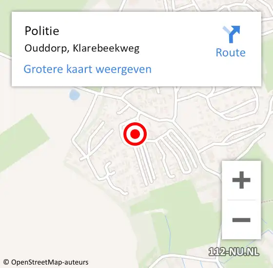 Locatie op kaart van de 112 melding: Politie Ouddorp, Klarebeekweg op 30 augustus 2021 13:11