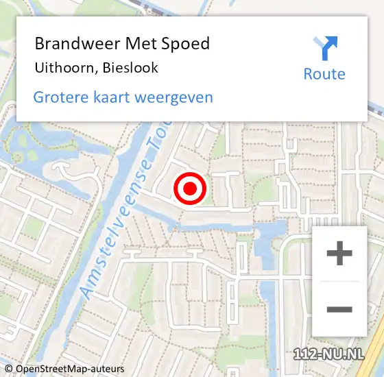 Locatie op kaart van de 112 melding: Brandweer Met Spoed Naar Uithoorn, Bieslook op 30 augustus 2021 13:19