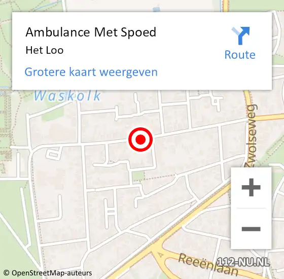 Locatie op kaart van de 112 melding: Ambulance Met Spoed Naar Het Loo op 30 augustus 2021 13:28