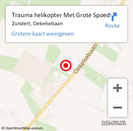 Locatie op kaart van de 112 melding: Trauma helikopter Met Grote Spoed Naar Zundert, Oekelsebaan op 30 augustus 2021 13:30