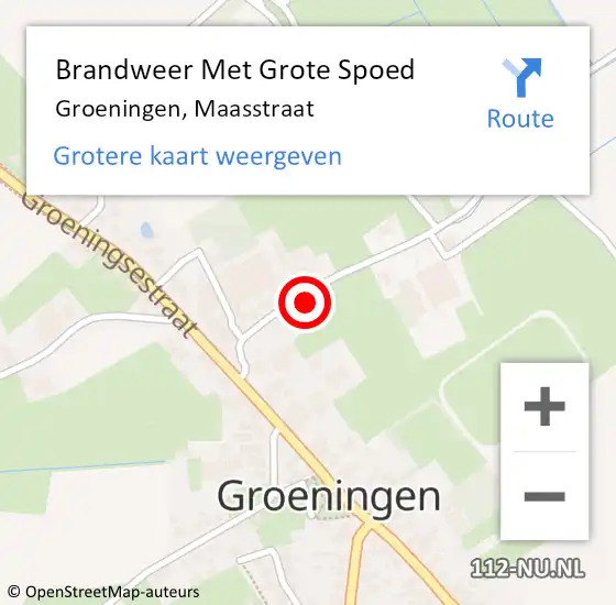 Locatie op kaart van de 112 melding: Brandweer Met Grote Spoed Naar Groeningen, Maasstraat op 30 augustus 2021 13:45