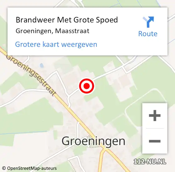 Locatie op kaart van de 112 melding: Brandweer Met Grote Spoed Naar Groeningen, Maasstraat op 30 augustus 2021 13:53