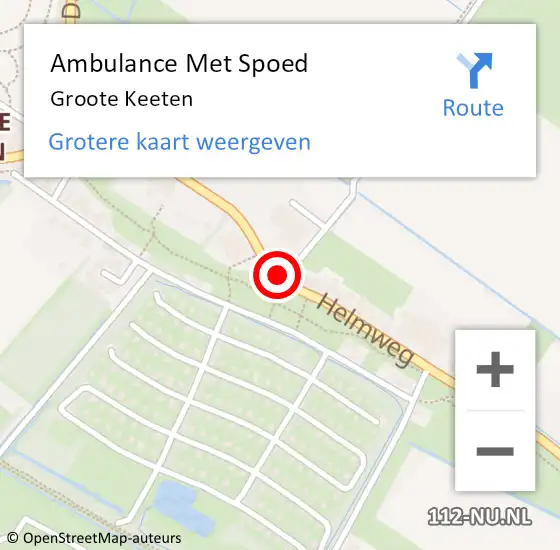 Locatie op kaart van de 112 melding: Ambulance Met Spoed Naar Groote Keeten op 5 oktober 2013 19:08