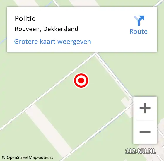 Locatie op kaart van de 112 melding: Politie Rouveen, Dekkersland op 30 augustus 2021 14:34