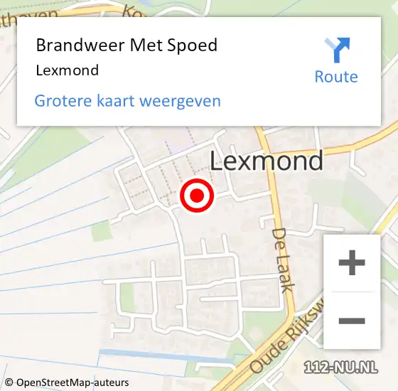 Locatie op kaart van de 112 melding: Brandweer Met Spoed Naar Lexmond op 30 augustus 2021 15:26