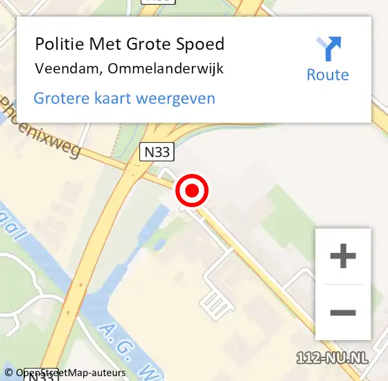 Locatie op kaart van de 112 melding: Politie Met Grote Spoed Naar Veendam, Ommelanderwijk op 30 augustus 2021 15:46