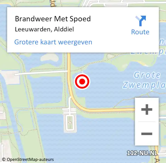 Locatie op kaart van de 112 melding: Brandweer Met Spoed Naar Leeuwarden, Alddiel op 30 augustus 2021 17:04