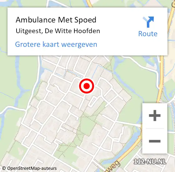 Locatie op kaart van de 112 melding: Ambulance Met Spoed Naar Uitgeest, De Witte Hoofden op 30 augustus 2021 17:47