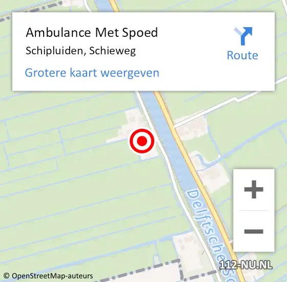 Locatie op kaart van de 112 melding: Ambulance Met Spoed Naar Schipluiden, Schieweg op 30 augustus 2021 17:56