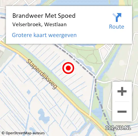 Locatie op kaart van de 112 melding: Brandweer Met Spoed Naar Velserbroek, Westlaan op 30 augustus 2021 19:37