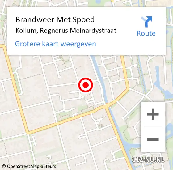 Locatie op kaart van de 112 melding: Brandweer Met Spoed Naar Kollum, Regnerus Meinardystraat op 21 juni 2014 11:00