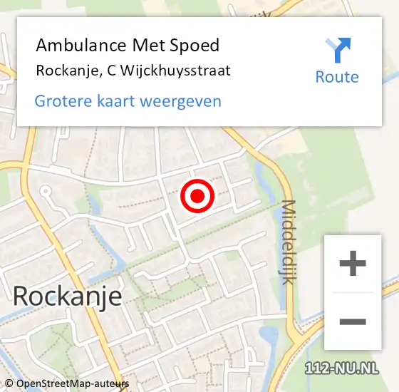 Locatie op kaart van de 112 melding: Ambulance Met Spoed Naar Rockanje, C Wijckhuysstraat op 30 augustus 2021 20:38