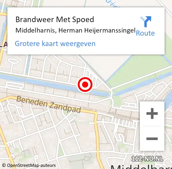 Locatie op kaart van de 112 melding: Brandweer Met Spoed Naar Middelharnis, Herman Heijermanssingel op 30 augustus 2021 22:54