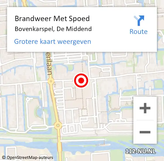 Locatie op kaart van de 112 melding: Brandweer Met Spoed Naar Bovenkarspel, De Middend op 30 augustus 2021 23:03