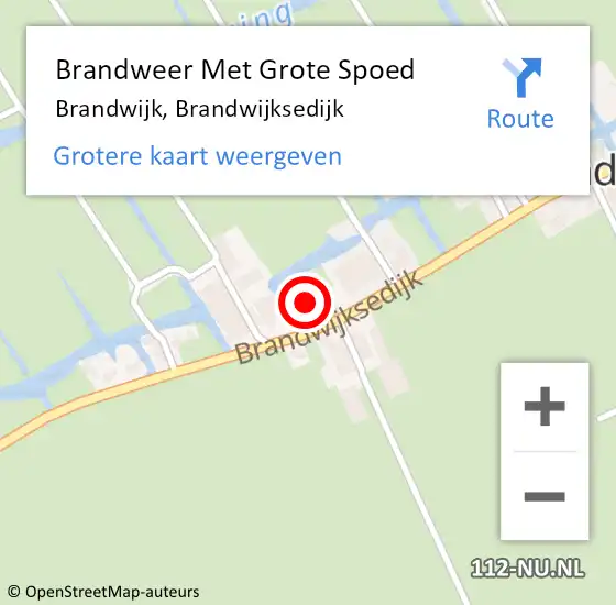 Locatie op kaart van de 112 melding: Brandweer Met Grote Spoed Naar Brandwijk, Brandwijksedijk op 31 augustus 2021 00:34