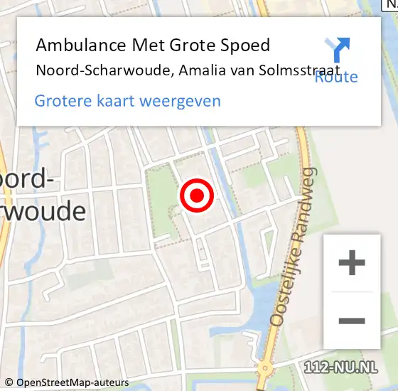 Locatie op kaart van de 112 melding: Ambulance Met Grote Spoed Naar Noord-Scharwoude, Amalia van Solmsstraat op 31 augustus 2021 01:16