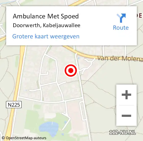 Locatie op kaart van de 112 melding: Ambulance Met Spoed Naar Doorwerth, Kabeljauwallee op 31 augustus 2021 03:13