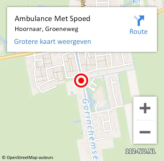 Locatie op kaart van de 112 melding: Ambulance Met Spoed Naar Hoornaar, Groeneweg op 31 augustus 2021 03:31