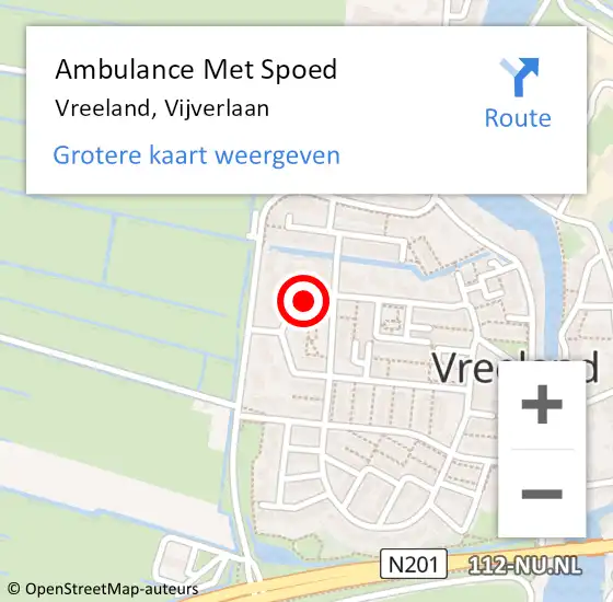 Locatie op kaart van de 112 melding: Ambulance Met Spoed Naar Vreeland, Vijverlaan op 21 juni 2014 11:29