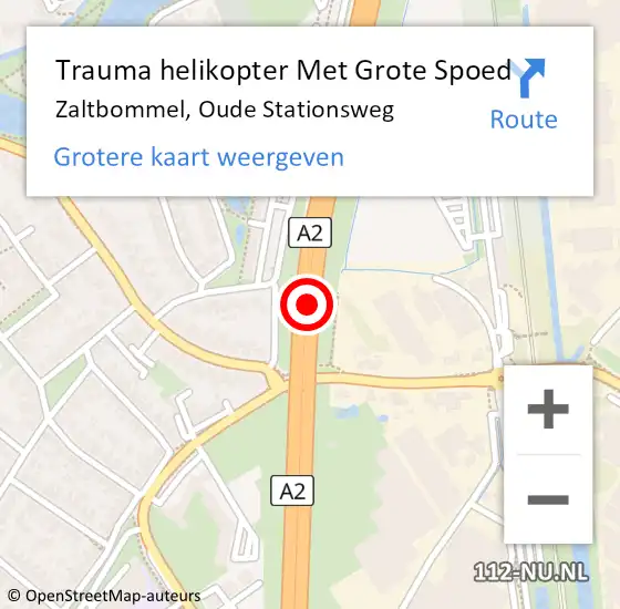 Locatie op kaart van de 112 melding: Trauma helikopter Met Grote Spoed Naar Zaltbommel, Oude Stationsweg op 31 augustus 2021 06:04