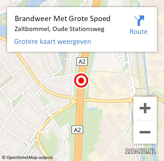 Locatie op kaart van de 112 melding: Brandweer Met Grote Spoed Naar Zaltbommel, Oude Stationsweg op 31 augustus 2021 06:04