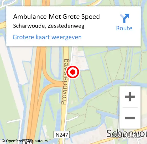 Locatie op kaart van de 112 melding: Ambulance Met Grote Spoed Naar Scharwoude, Zesstedenweg op 31 augustus 2021 06:15