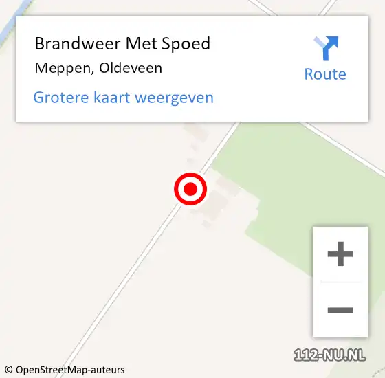 Locatie op kaart van de 112 melding: Brandweer Met Spoed Naar Meppen, Oldeveen op 31 augustus 2021 06:42