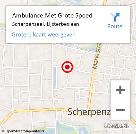 Locatie op kaart van de 112 melding: Ambulance Met Grote Spoed Naar Scherpenzeel, Lijsterbeslaan op 31 augustus 2021 07:23