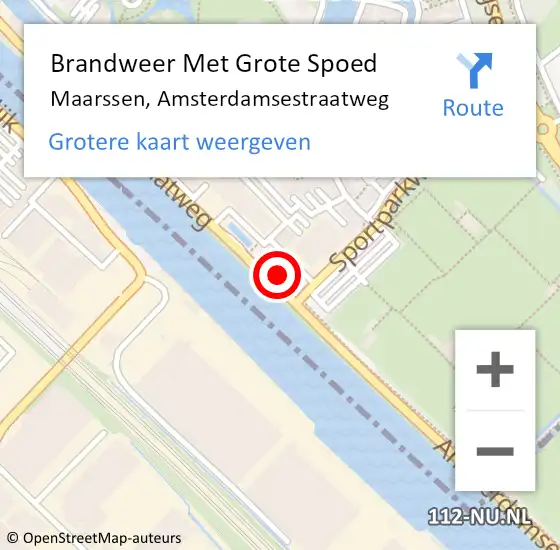 Locatie op kaart van de 112 melding: Brandweer Met Grote Spoed Naar Maarssen, Amsterdamsestraatweg op 31 augustus 2021 08:03