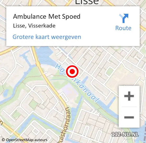 Locatie op kaart van de 112 melding: Ambulance Met Spoed Naar Lisse, Visserkade op 31 augustus 2021 08:11