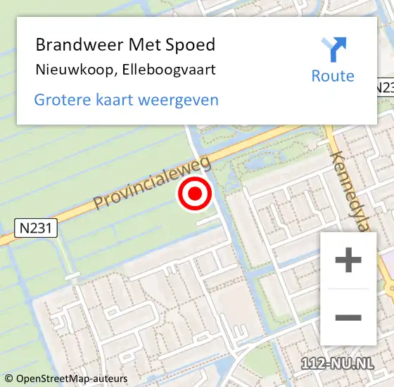 Locatie op kaart van de 112 melding: Brandweer Met Spoed Naar Nieuwkoop, Elleboogvaart op 31 augustus 2021 08:33