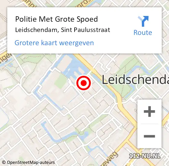 Locatie op kaart van de 112 melding: Politie Met Grote Spoed Naar Leidschendam, Sint Paulusstraat op 31 augustus 2021 08:37