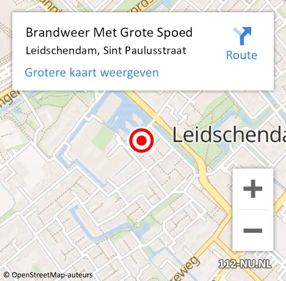 Locatie op kaart van de 112 melding: Brandweer Met Grote Spoed Naar Leidschendam, Sint Paulusstraat op 31 augustus 2021 08:38