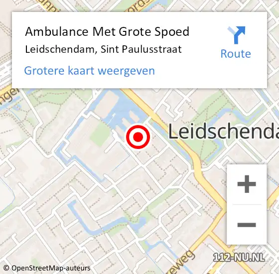 Locatie op kaart van de 112 melding: Ambulance Met Grote Spoed Naar Leidschendam, Sint Paulusstraat op 31 augustus 2021 08:40