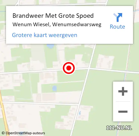 Locatie op kaart van de 112 melding: Brandweer Met Grote Spoed Naar Wenum Wiesel, Wenumsedwarsweg op 31 augustus 2021 09:02