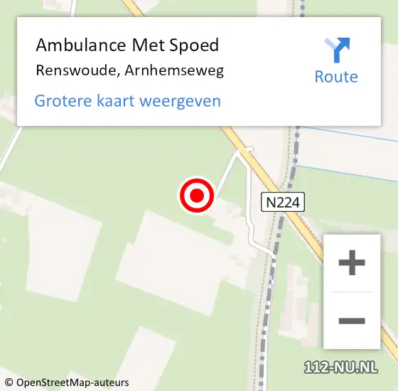 Locatie op kaart van de 112 melding: Ambulance Met Spoed Naar Renswoude, Arnhemseweg op 21 juni 2014 11:46