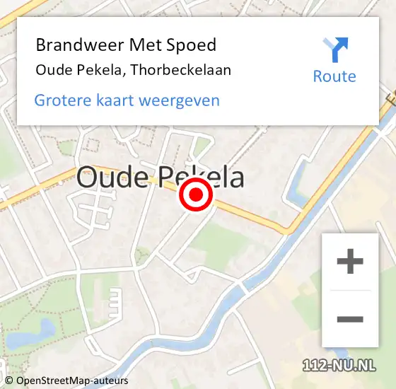 Locatie op kaart van de 112 melding: Brandweer Met Spoed Naar Oude Pekela, Thorbeckelaan op 31 augustus 2021 09:41