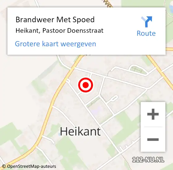 Locatie op kaart van de 112 melding: Brandweer Met Spoed Naar Heikant, Pastoor Doensstraat op 31 augustus 2021 10:16