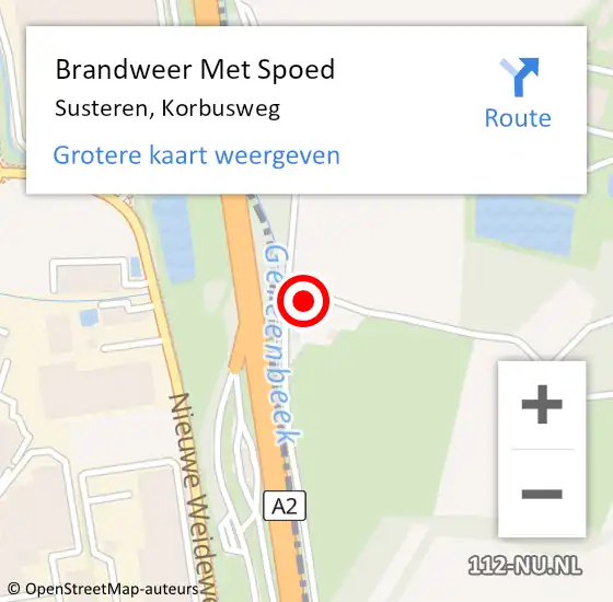 Locatie op kaart van de 112 melding: Brandweer Met Spoed Naar Susteren, Korbusweg op 31 augustus 2021 10:58