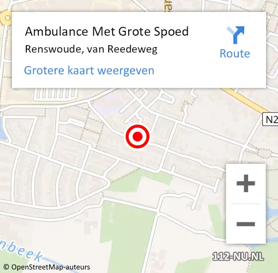 Locatie op kaart van de 112 melding: Ambulance Met Grote Spoed Naar Renswoude, van Reedeweg op 31 augustus 2021 11:29