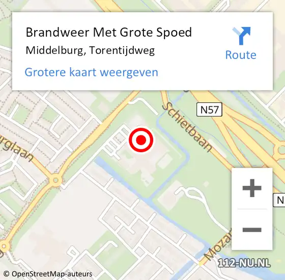 Locatie op kaart van de 112 melding: Brandweer Met Grote Spoed Naar Middelburg, Torentijdweg op 31 augustus 2021 11:34