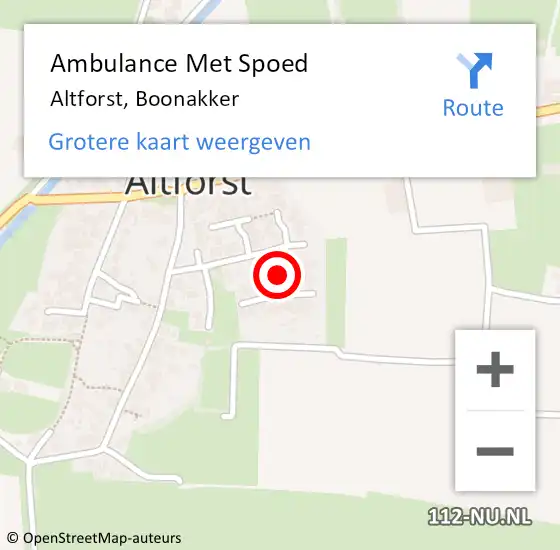 Locatie op kaart van de 112 melding: Ambulance Met Spoed Naar Altforst, Boonakker op 21 juni 2014 12:03