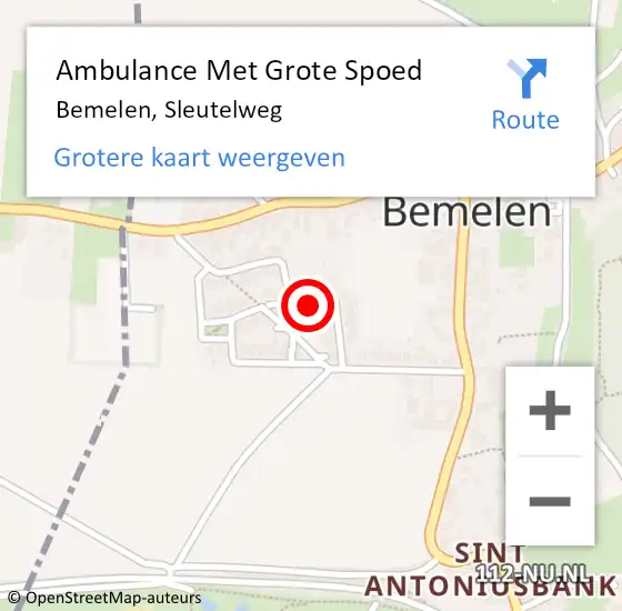 Locatie op kaart van de 112 melding: Ambulance Met Grote Spoed Naar Bemelen, Sleutelweg op 21 juni 2014 12:05