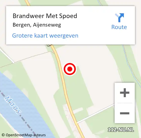 Locatie op kaart van de 112 melding: Brandweer Met Spoed Naar Bergen, Aijenseweg op 31 augustus 2021 12:31