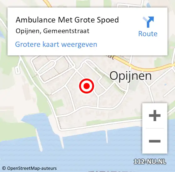 Locatie op kaart van de 112 melding: Ambulance Met Grote Spoed Naar Opijnen, Gemeentstraat op 31 augustus 2021 12:35