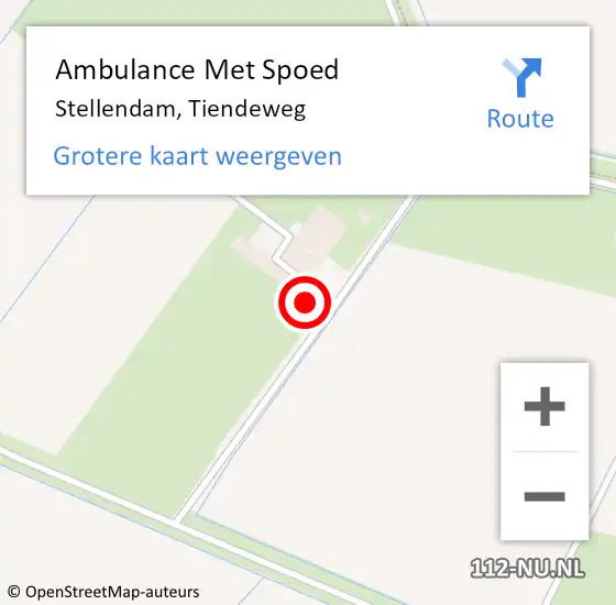 Locatie op kaart van de 112 melding: Ambulance Met Spoed Naar Stellendam, Tiendeweg op 31 augustus 2021 12:57