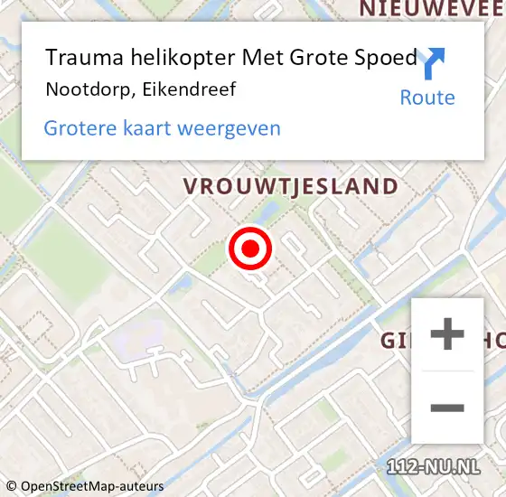 Locatie op kaart van de 112 melding: Trauma helikopter Met Grote Spoed Naar Nootdorp, Eikendreef op 31 augustus 2021 13:02