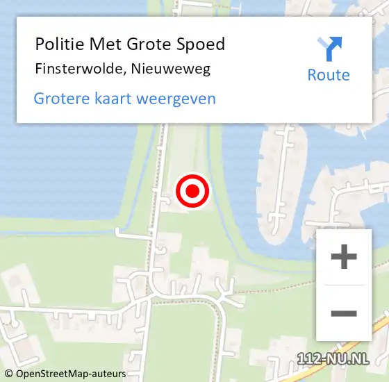 Locatie op kaart van de 112 melding: Politie Met Grote Spoed Naar Finsterwolde, Nieuweweg op 31 augustus 2021 13:28
